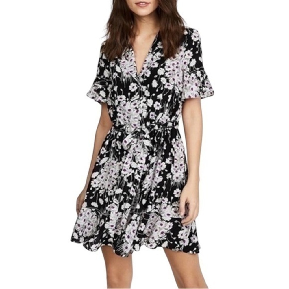 Cinq a Sept Arabella Silk Floral Ruffle Dress